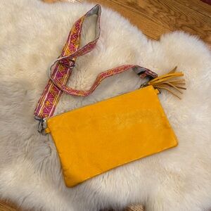 Yellow Leather Crossbody Bag